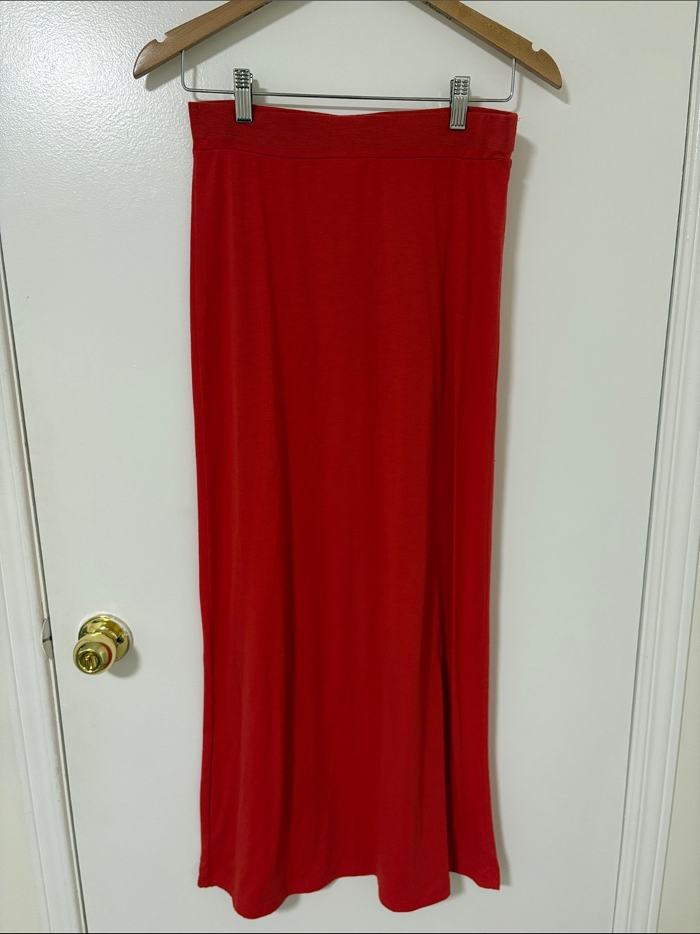 Ambiance Red Maxi Skirt - Classic Pull-On Style